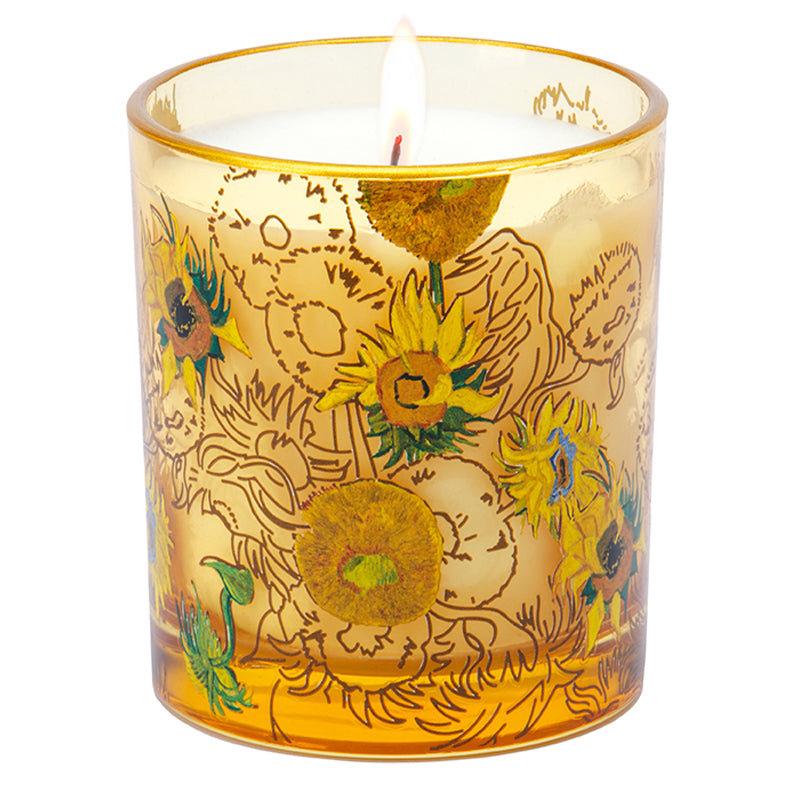 Van Gogh Sunflowers Unscented Glass Candle
