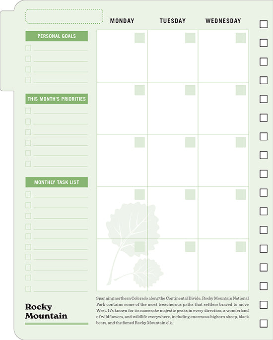 The Art of the National Parks Undated Planner