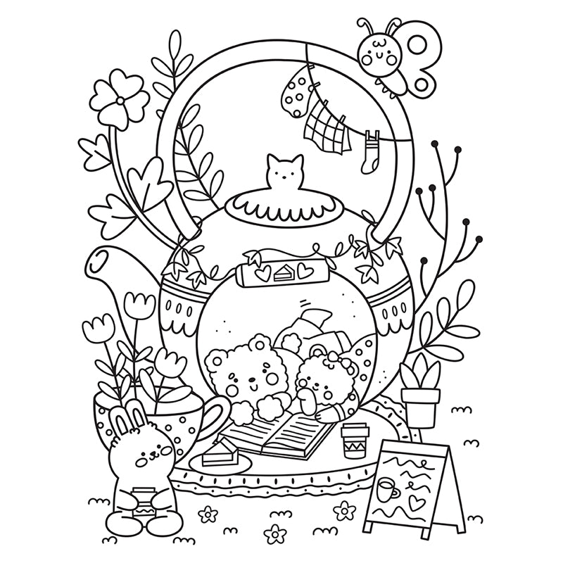 Creative Coloring: Cozy Café Mini-Coloring Kit